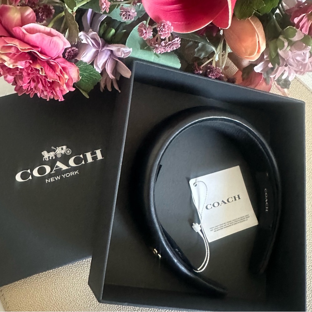 NEW IN BOX Coach Leather Headband - Picture 5 of 13